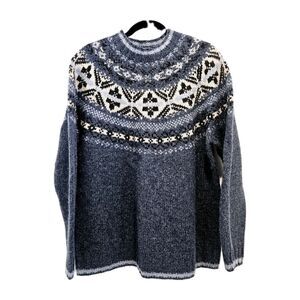 Vintage 90s Eddie Bauer Legend Wool Sweater Fair Isle Women’s Size Large Outdoor